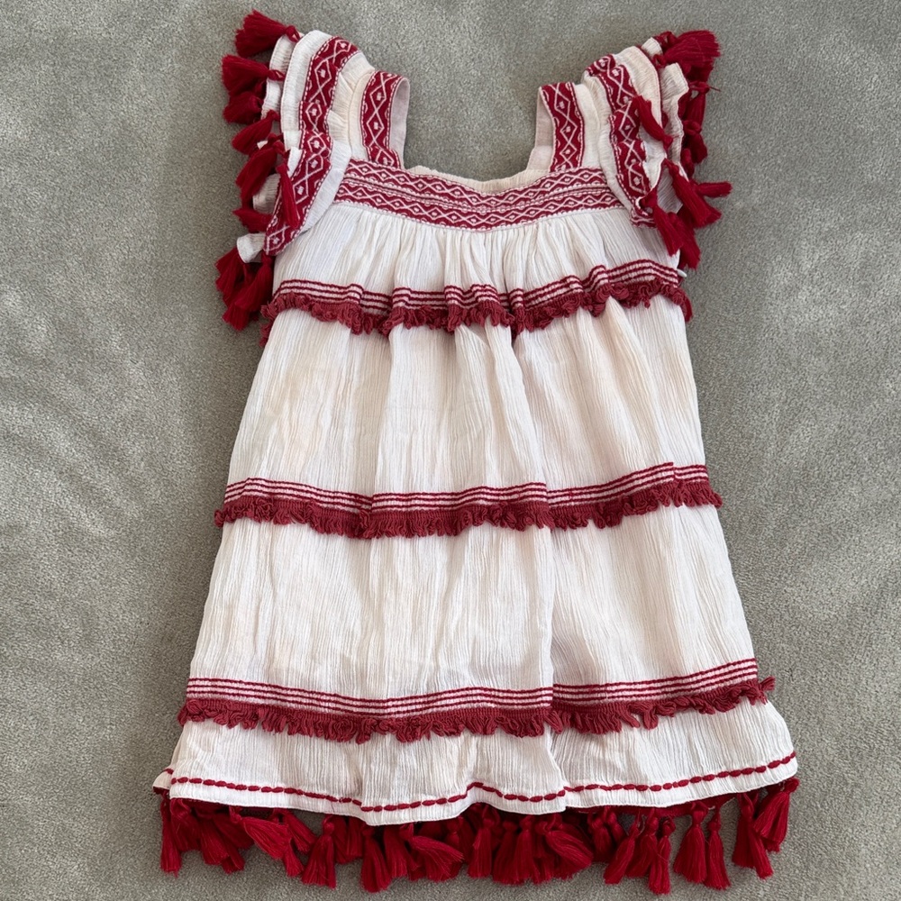Met St Barth Red and White girls dress size 2T